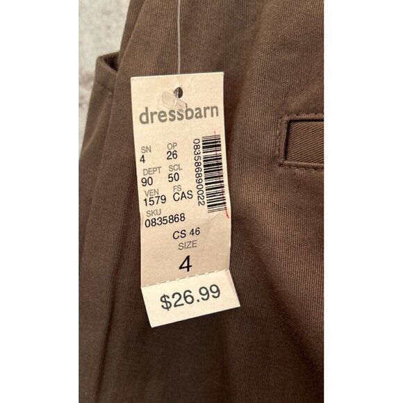 Dress Barn Womens Cropped Pants Casual Chino Twill Brown No Gap Waistband Size 4 - Picture 5 of 5
